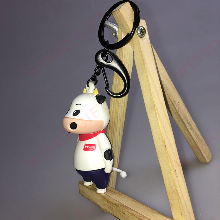 立體廣告奶牛PVC鑰匙扣右側面